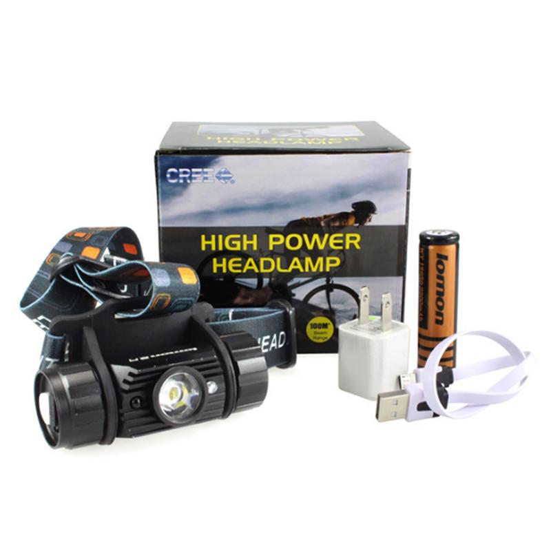 Rechargeable 5W LED 180° Dimming Gesture Sensing Switch Headlamp Headlight Camping Flashlight with Adjustable Headband