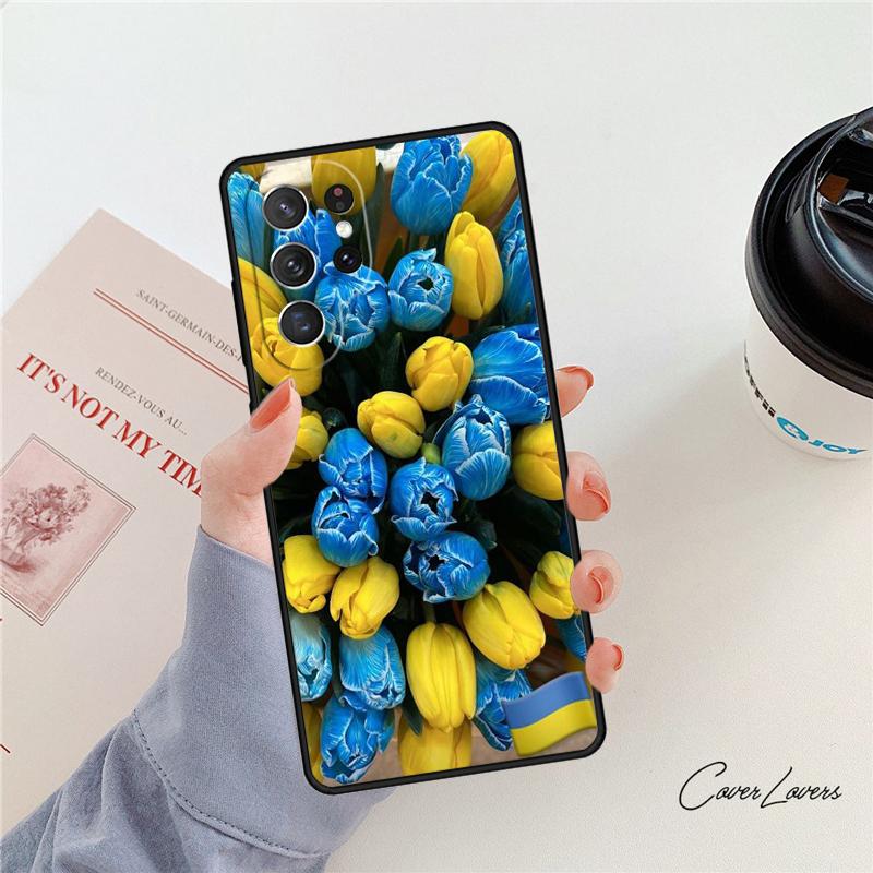 Ukraine Flag Art Work Phone Case For Samsung Galaxy S24 S25 S23 S22 Ultra Note 10 20 Plus S20 S21 FE Cover