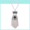 Animal Style Owl Pendant Necklace With Rhinestone Chain For Unisex Use