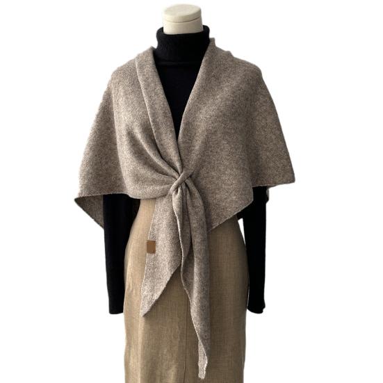 Women Knitted Shawl Wrap Striped Print Cardigan Cape Wool Cashmere Scarf Comfortable Ladies Accessory