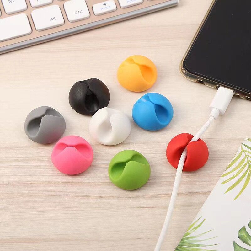 10Pcs Cable Clips Silicone Cable Organizer Desktop Wire Storage Charger Cord Holder for Car USB Charging Tablet Wire
