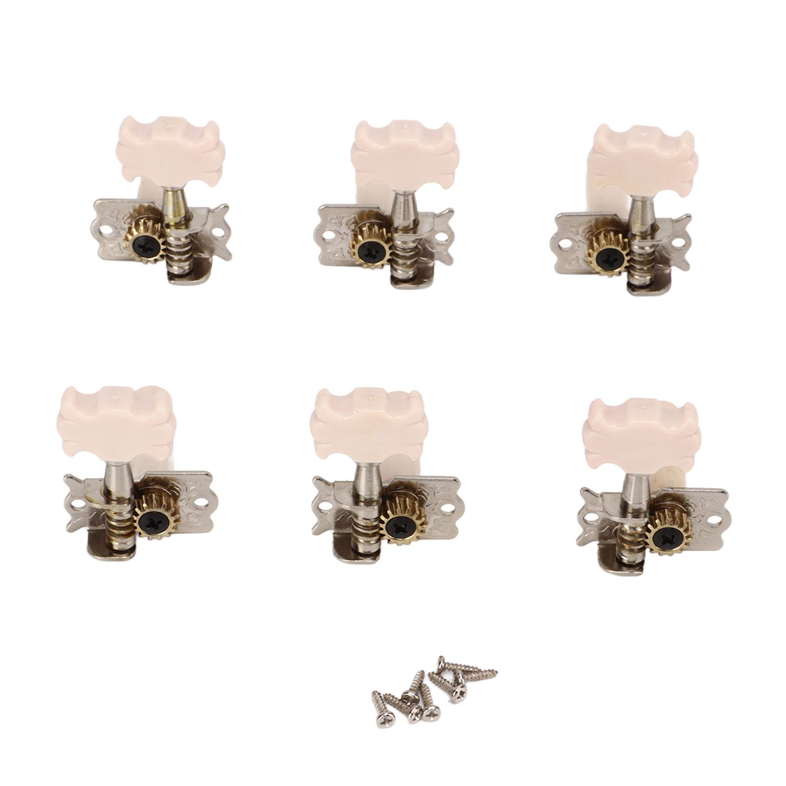 

Колок для классической гитары Белый пластик Изысканный внешний вид Металлический 3L3R Колок-тюнер для гитары для замены