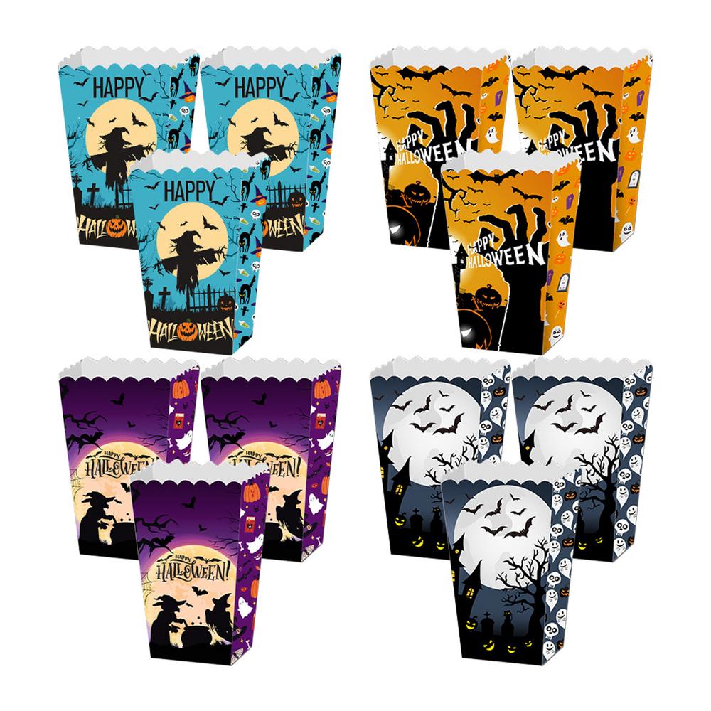 Popcorn Box For Halloween Set Of 12 Halloween Theme Party Popcorn Favor Boxes Spooky Candy Party Supplies Containers Boxes For