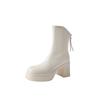 Martin Boots Women's Autumn and Winter New Small Heightening Platform Short Boots Beige High-heeled Thick-heeled Boots