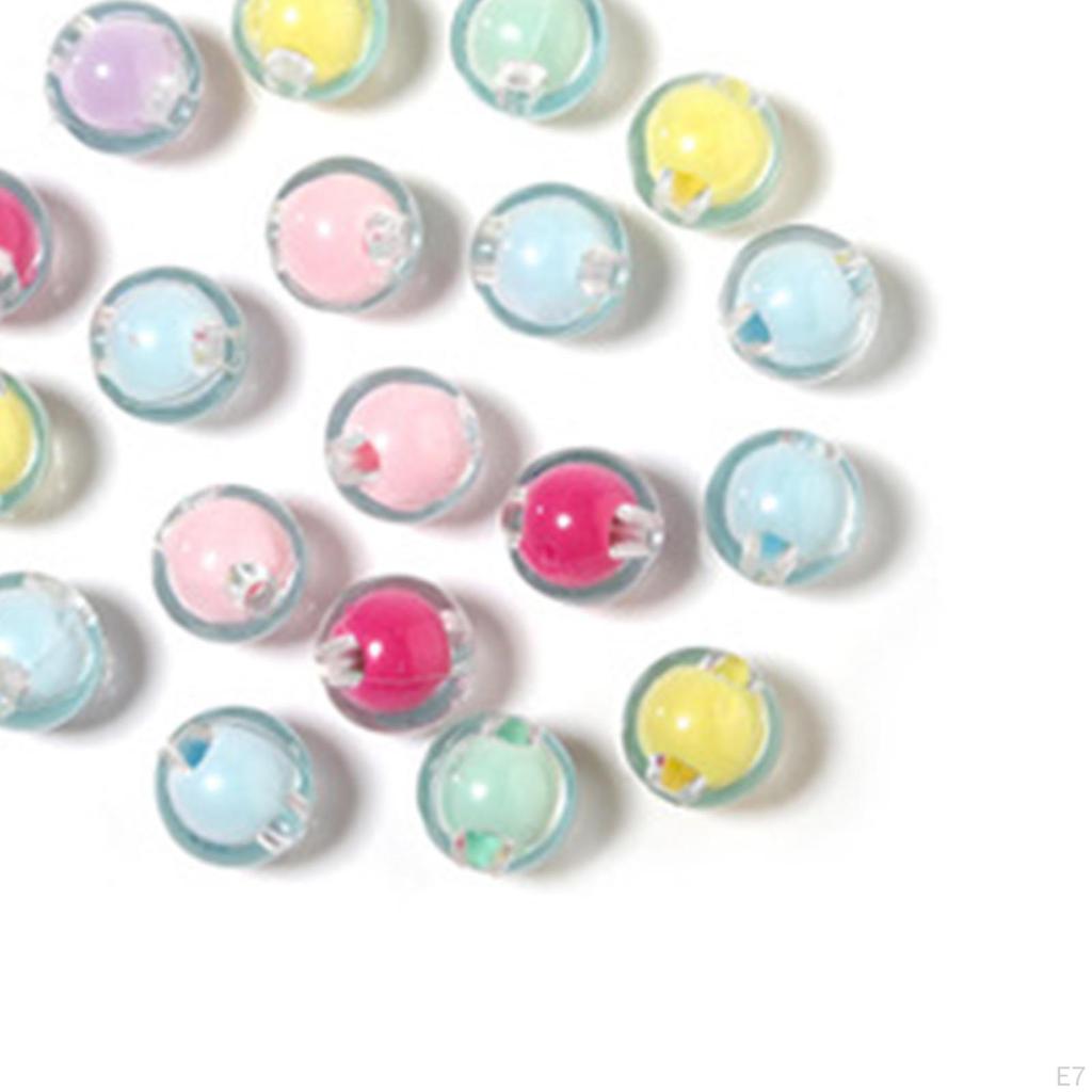 100 Pieces Colorful Acrylic Beads with Hole for DIY Craft, Necklace, Jewelry Making, Bracelets,