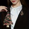 Vintage Christmas Tree Brooch Pin with Colorful Star Accents – Elegant Zinc Alloy Jewelry Gift for Women, Holiday Parties Christmas Jewelry