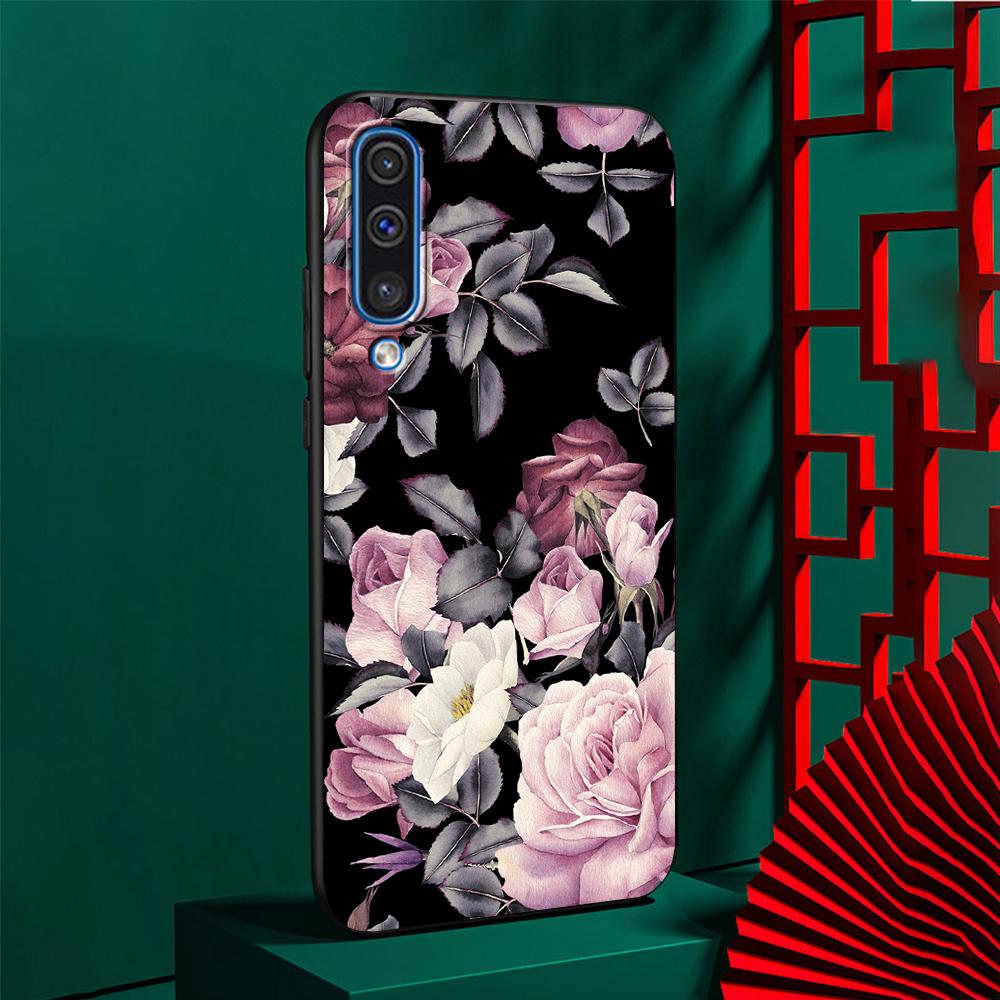 

Чехол с девчачьими цветами для Samsung Galaxy A50 A10 A70 A30 A20s A20e A40 A10s A10e A90 5G A30s A60 A20, черный силиконовый чехол для телефона Samsung A91