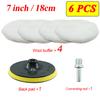 6PCS 3/4/5/6/7 inch Polishing Kit Polishing Pad Car Waxing Sponge Disk Wool Wheel Auto Paint Care Polisher Pads Car Gadget