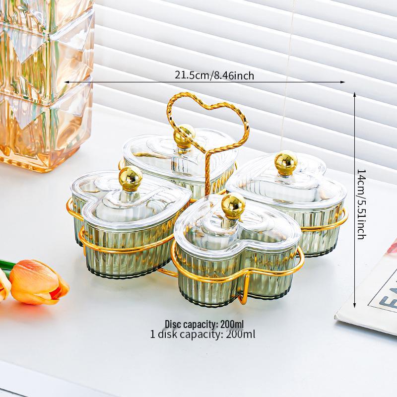 Heart-Shaped Dustproof Dried Fruit Tray - Living Room Coffee Table Snack Box & Storage Bowl