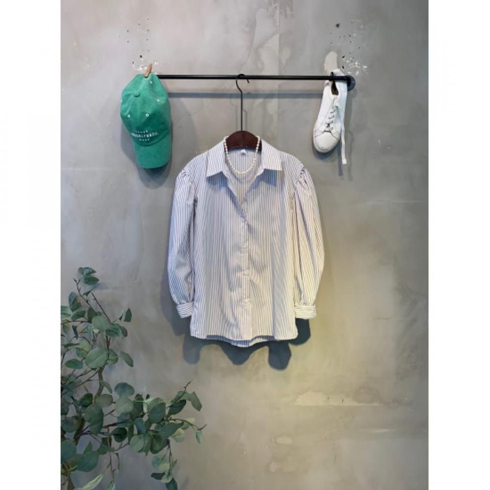 C S In The Room Women panSy Stripe ShirrIng Long Sleeve Shirt 2Color