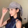 Korean Style Plaid Beret Versatile Spring Painter Cap Retro Rabbit Ears Octagonal Hat  Ladies
