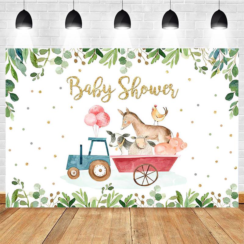 Mocsicka Baby Shower Photography Background Tropical Jungle Animals Party Decoration Props Child Portrait Photo Backdrop Banner