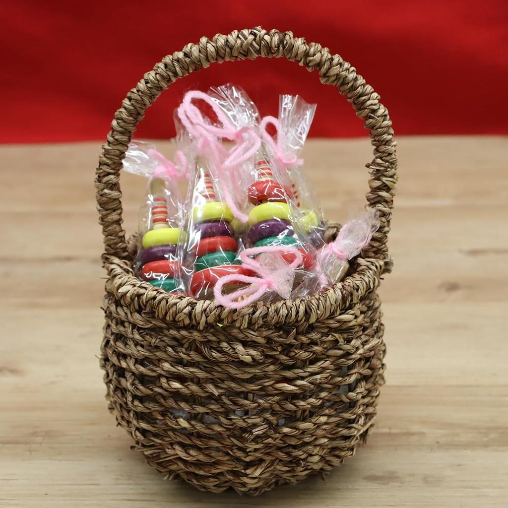 Miniature Japanese Traditional Wooden Wanage Toy (7cm H x 3cm W x 3cm D) Set of 10 for Commercial Use