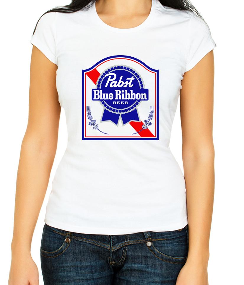 Pabst Blue Ribbon Beer 3/4 Short sleeve Woman T Shirt F018
