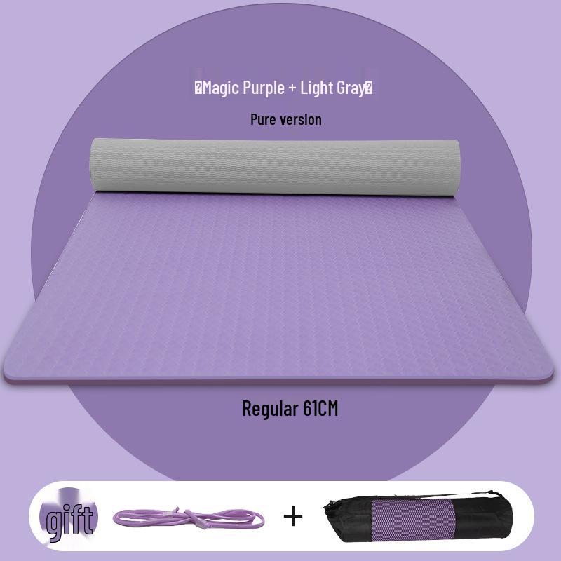 TPE Non-slip Thickened Yoga Mat for Home Fitness – Silent, Shock-Absorbing, Portable Exercise Mat
