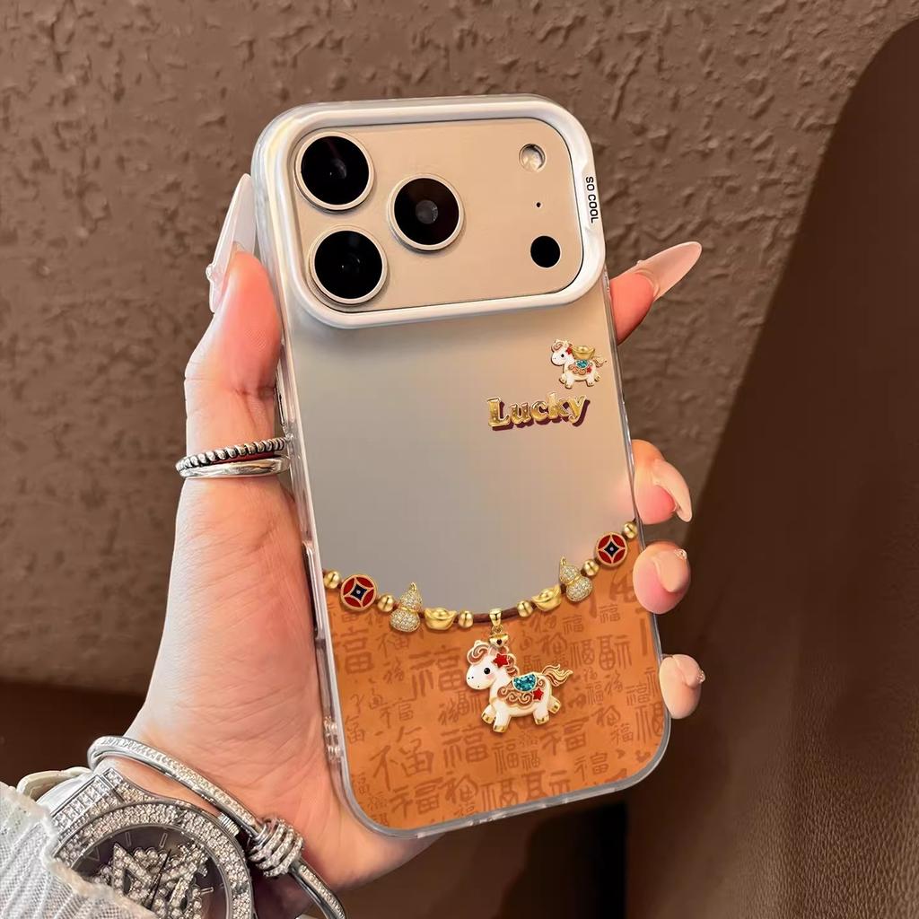 Baifu Pony Is Suitable for Apple 17air Mobile Phone Case 16e New Year's 15promax14 Xiaomi Huawei Reno15 New