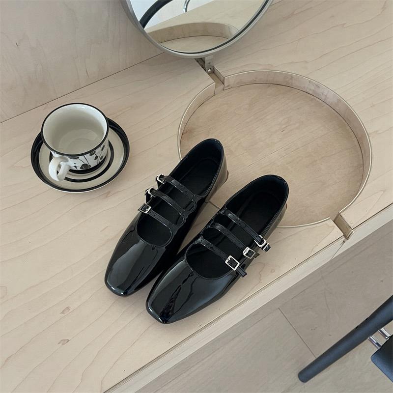 Fashion SUOJIALUN New Brand Women Flat Shoes Fashion Round Toe Shallow Ladies Elegant Mary Jane Shoes Soft Flat Dress Ballerinas Shoes