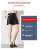 2023 Autumn Black High-Waist Leather Shorts for Women - Slimming, A-Line, Loose-Fit Wide Leg Design