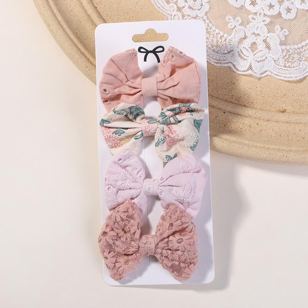 4/5Pcs Mini Baby Hairclip Cute HairClip Print Cotton Alloy for Toddler Girl Children Lovely Kid Headwear Baby Hair Accessories