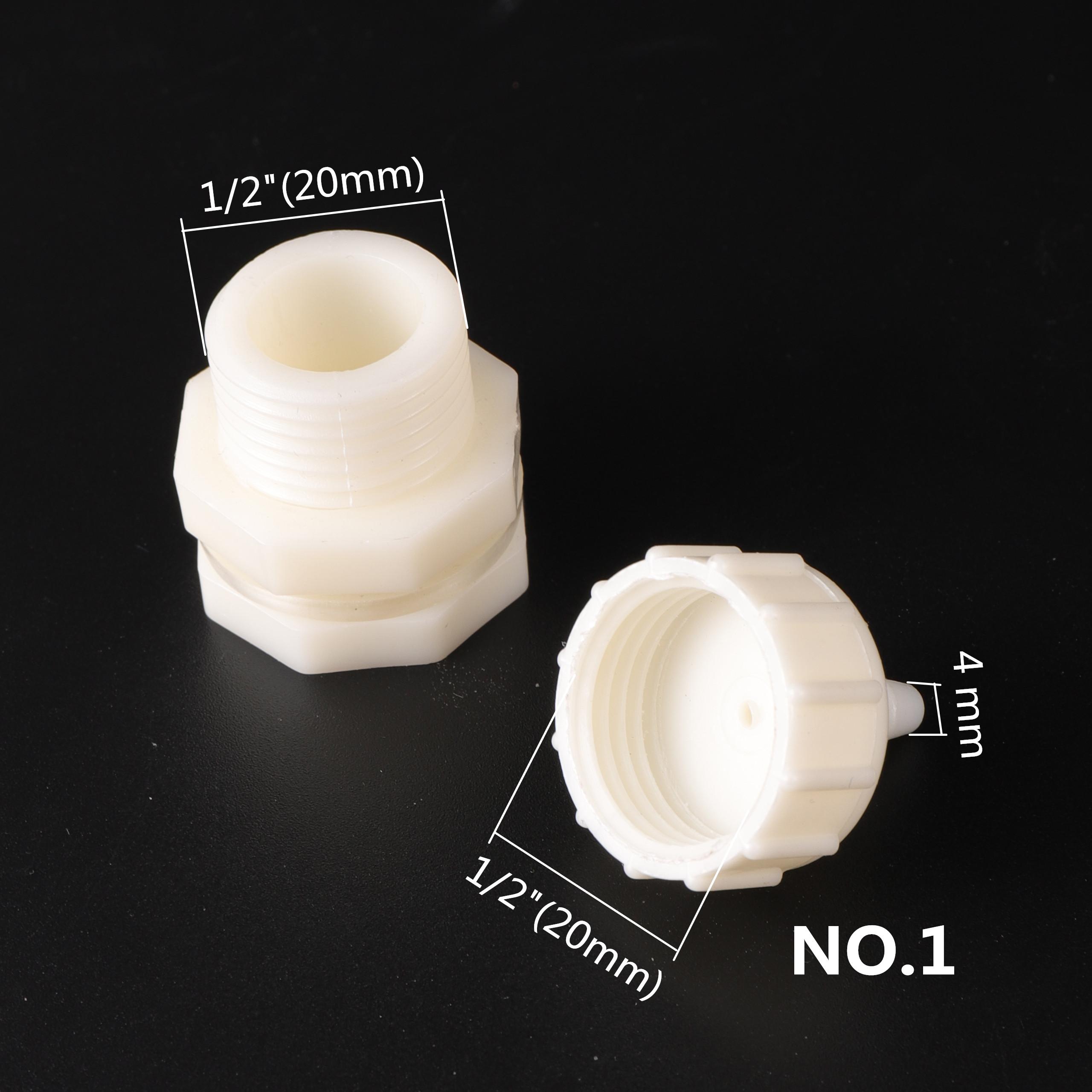 

Соединитель резервуара для воды с наружной и внутренней резьбой 1/2 дюйма, внутренний диаметр 4/6/8/10/12/14/16/20 мм, фитинги для труб, распределительное соединение для подачи воды 20mm