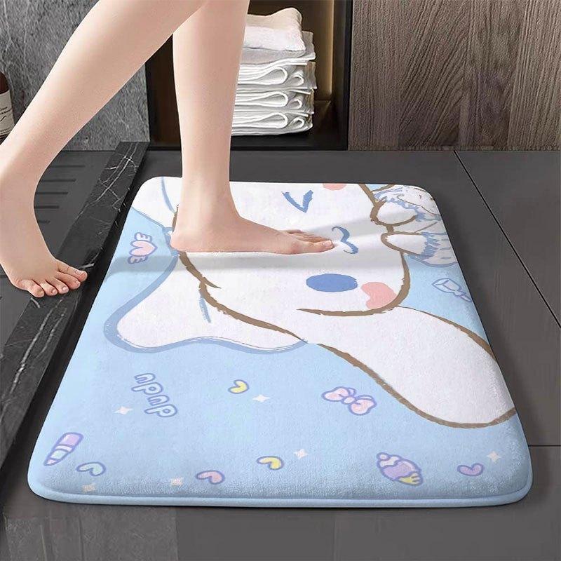 VIKAMA Cute Cartoon Blue Bunny Carpet Soft Doormat Kitchen Rug Beauty Rug For Bedroom Carpet For Live Room Bathroom Mat Home Dec