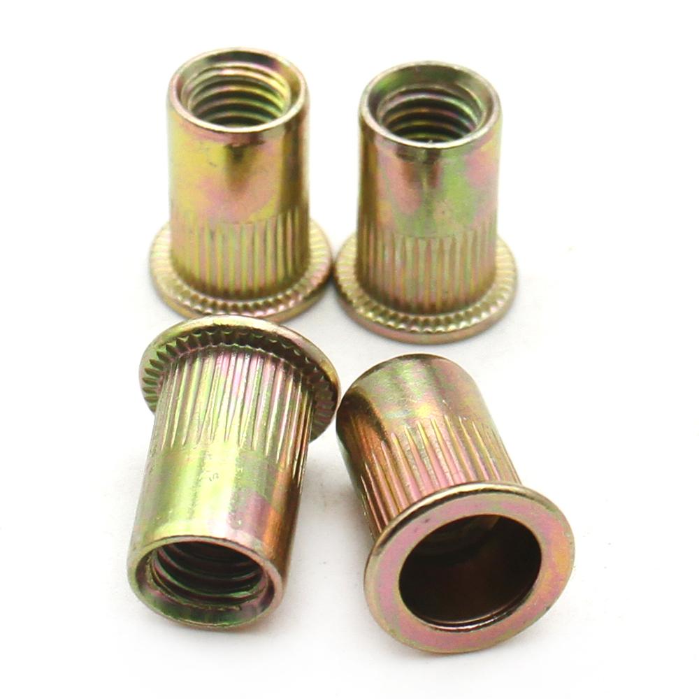5-50pcs M3 M4 M5 M6 M8 M10 M12 Blind Rivet Nut  Rivnut Yellow Zinc Plated Threaded Inserts for Housings Panels