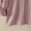 ZANZEA Womens Round Neck Casual 3/4 Sleeve Lace Patchwork Blouse