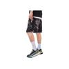 Li Ning Badfive Sports Basketball Series Theme All Over Print Loose Knit Shorts Men Shorts Black White Camouflage AKSR155-4