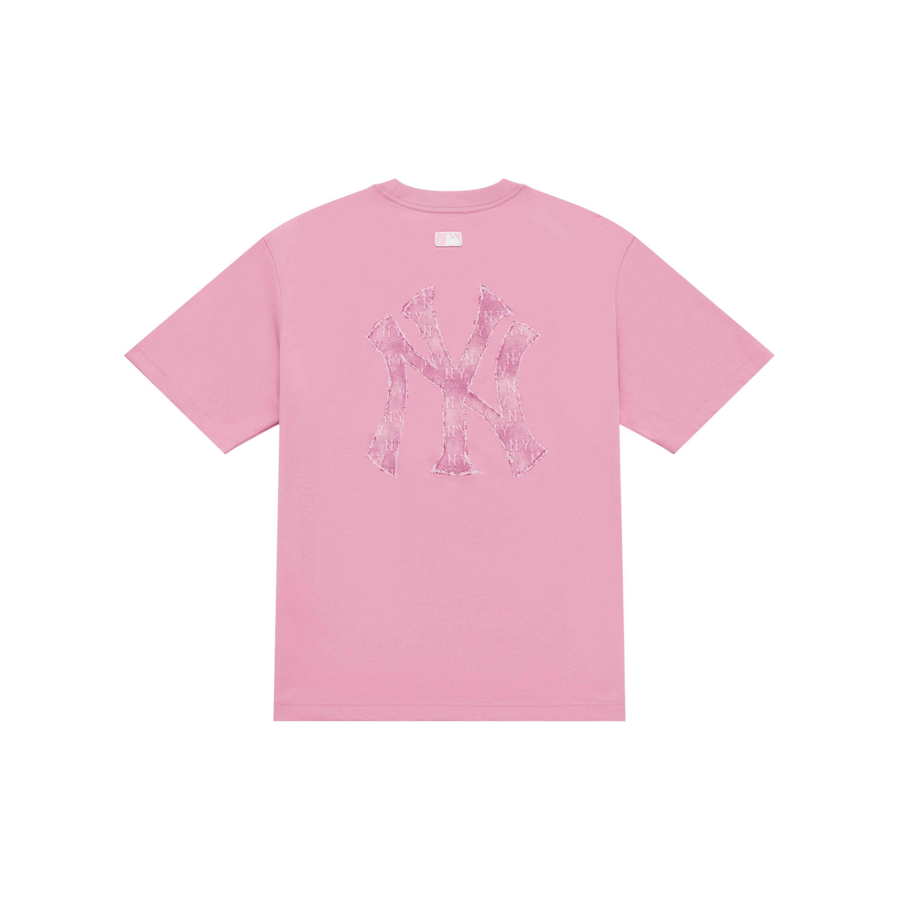 

New MLB MONOGRAM Collection New York Yankees SS25 T Shirt Unisex Pink 3ATSM0953-50PKP M
