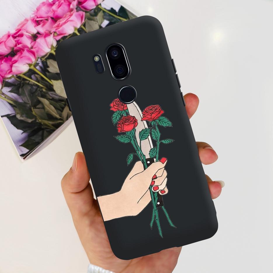 Para LG G7 thinQ Funda G710EM LM-G710 G710 Cubierta Pintada de Lujo Fundas de Teléfono de Silicona Suave Para LG G7 ThinQ Cubiertas Traseras 6.1'' Parachoques