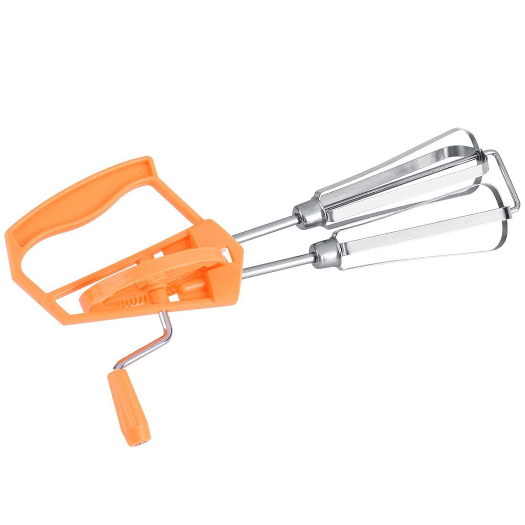 Egg Beater Stainless Steel Plastic Hand Crank Autorotation Effort Saving Manual Hand Mixer for Home Kitchen Cooking