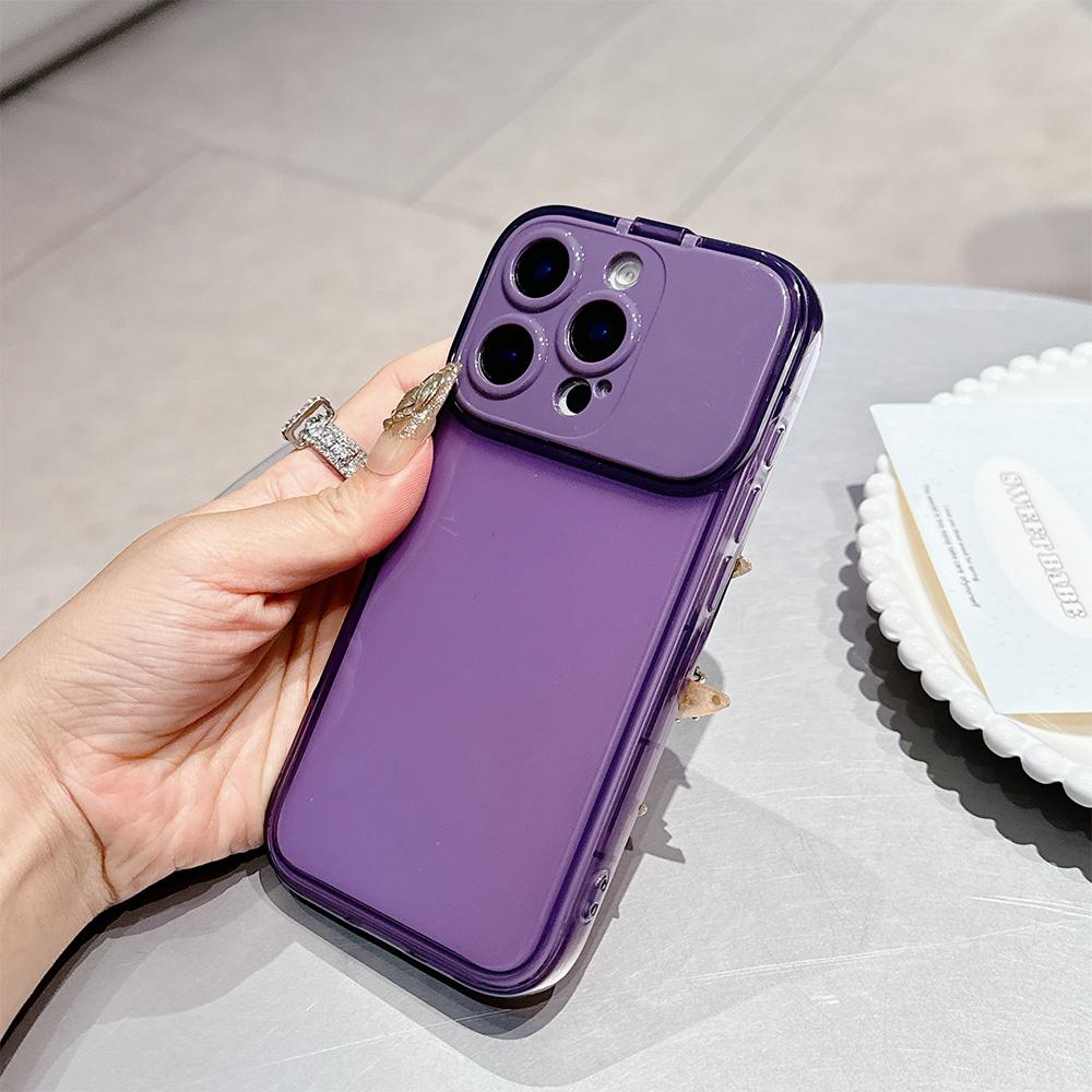Candy Color Mirror Stand Holder Transparent Phone Case For iPhone 7 8 11 12 13 14 15 16 Plus Pro X XS XR Max
