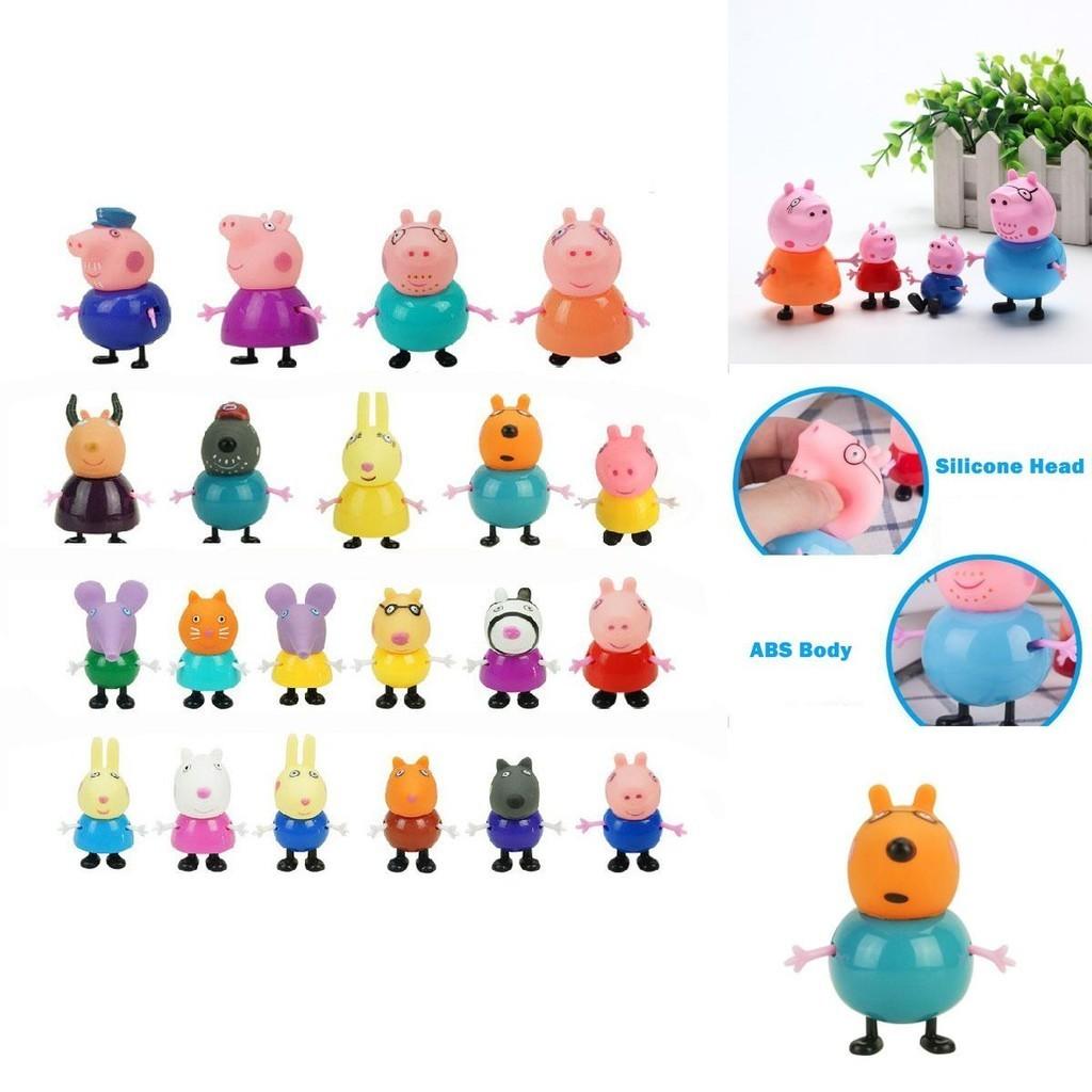 Colorful Eco-friendly Peppa Pig Family Friends Action Figures For Kids 25pcs Set
