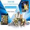 5PCS  20MM 6Pin Taper Rotary Potentiometer Carbon Film Resistors WH148 1K/2K/5K/10K/20K/50K/100K/250K/500K/1M Ohm Potentiometers