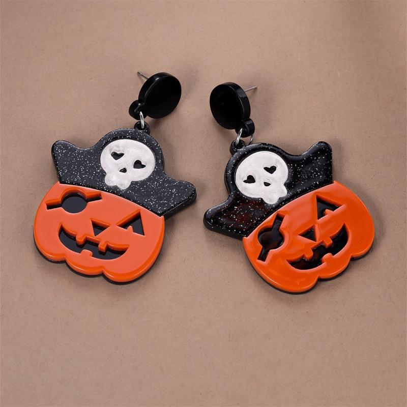 Pirate Pumpkin Head Earrings Simple Personality Niche Retro Halloween Earrings