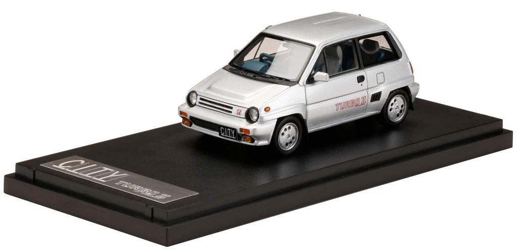 MARK43 Scale Honda City Turbo II with Genuine Optional Quartz Silver Finished PM43139AS 1/43 Wheels, Metallic, Model,