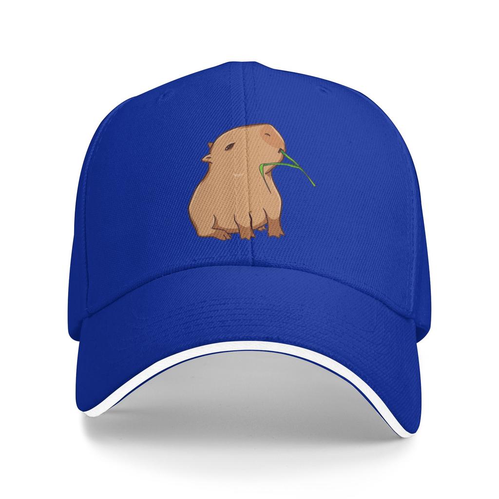 Summer Casual Baseball Cap Capybara With A Leaf, Eat Your Greens! Hiking Fishing Hats For Men Women Sun-Proof Baseball Caps