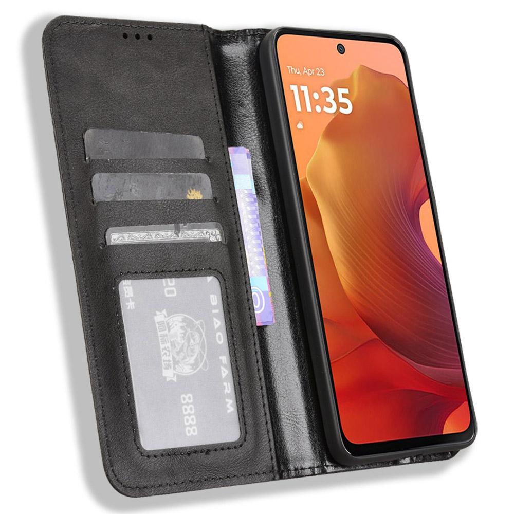 

Для Motorola Moto G15 4G/G15 Power 4G Шкіряний Чохол Гаманець Підставка Ретро Текстура Чохол для Телефону Brown