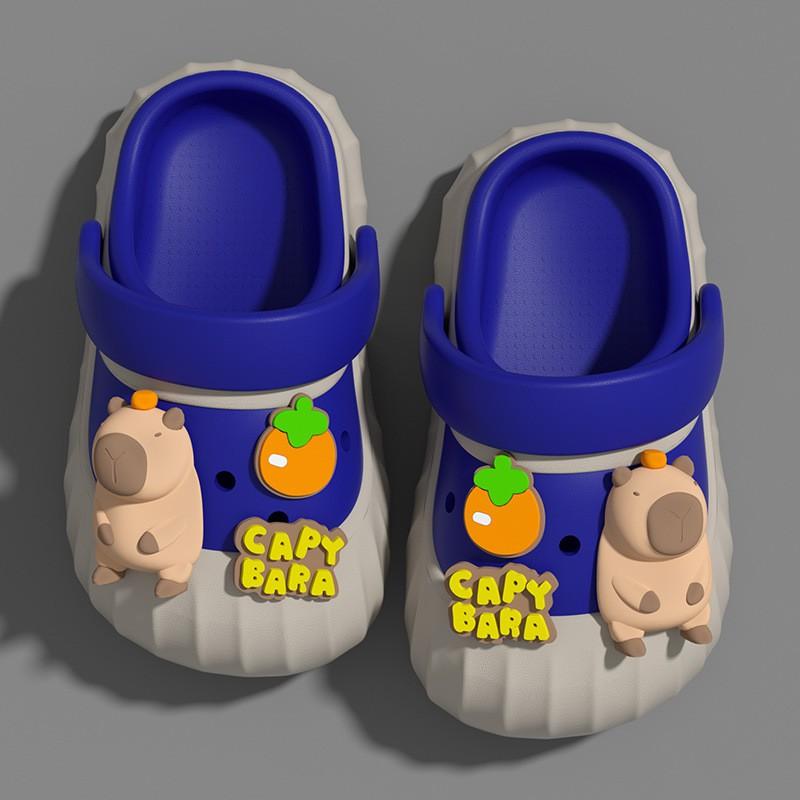 Kids Capybara Slide Sandals Boys Girls Indoor Home Slippers With Anti-Slip Sole Quick-Dry Breathable Footwear
