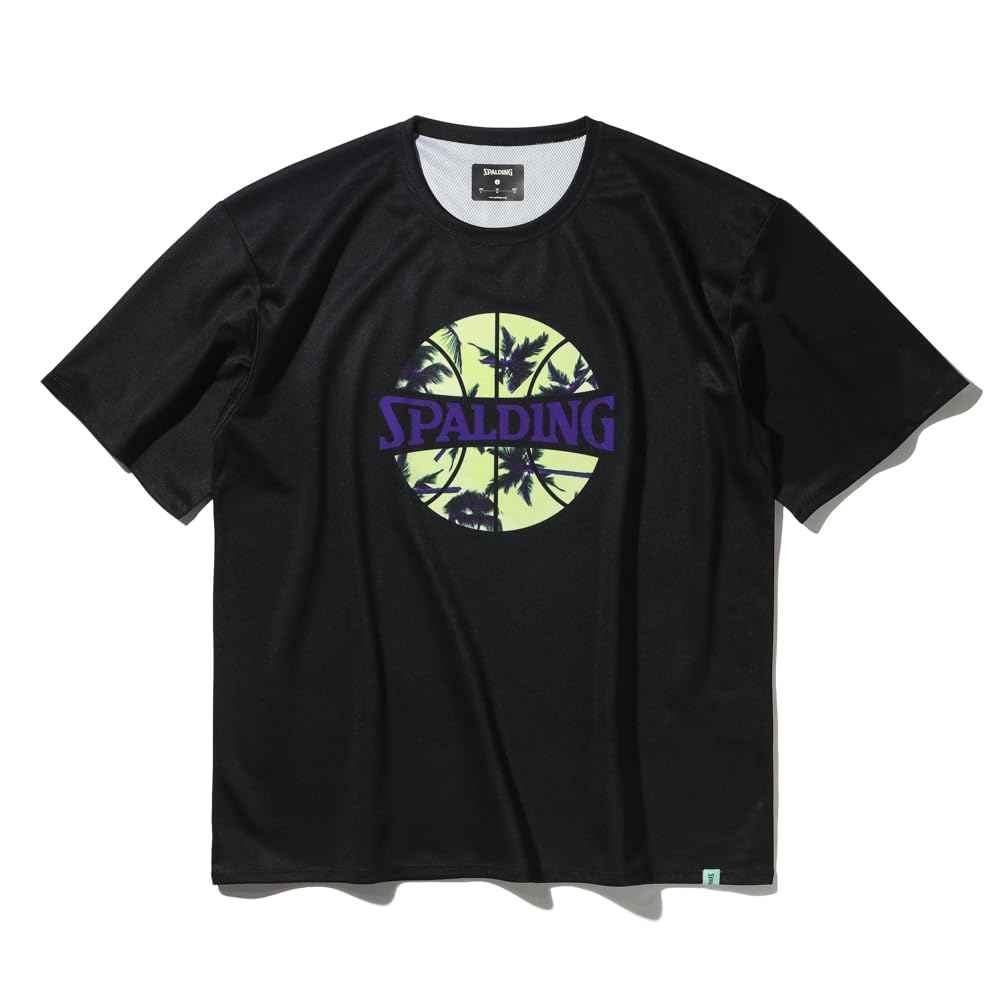 

Spalding Palm Tree Ball Print T-Shirt, Black, Size M (SMT25004)