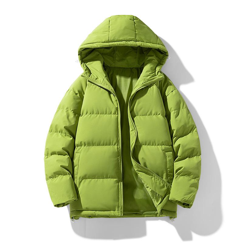 New Cotton-padded Men's Hooded Bread Coat Cotton-padded Couple Hooded Casual Cotton-padded Youth Tide Brand Solid Color Cotton-padded Coat