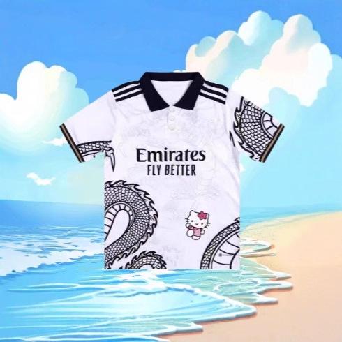 2025 Summer Fashion Casual Sanrio Hello Kitty 3D Breathable Quick Drying Breathable Quick Drying Polo Shirt