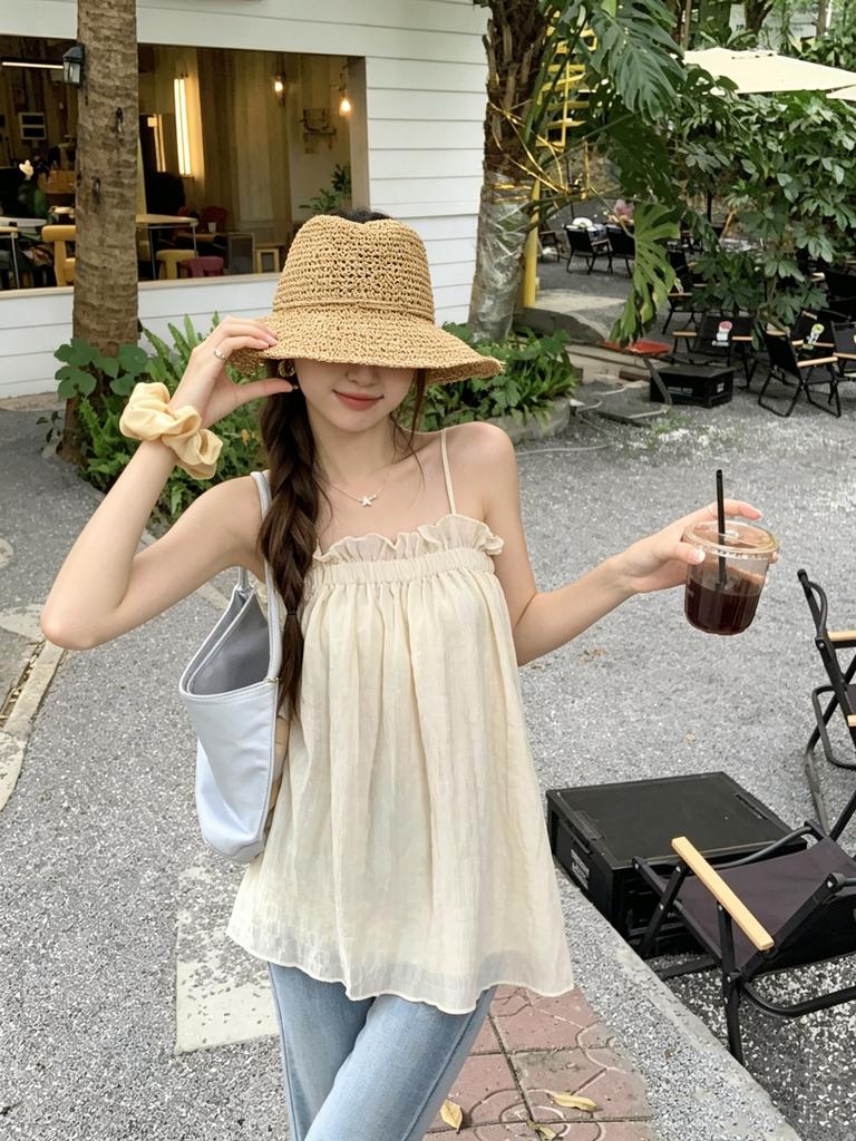 Summer sling vest women's new sweet and gentle temperament thin and white tube top