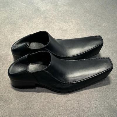 Men Women Black Loafers High Platform Shoes Oxford Shoes Thick-soled Shoes Formal Business Shoes Slip-on Leather Casual Shoes 45