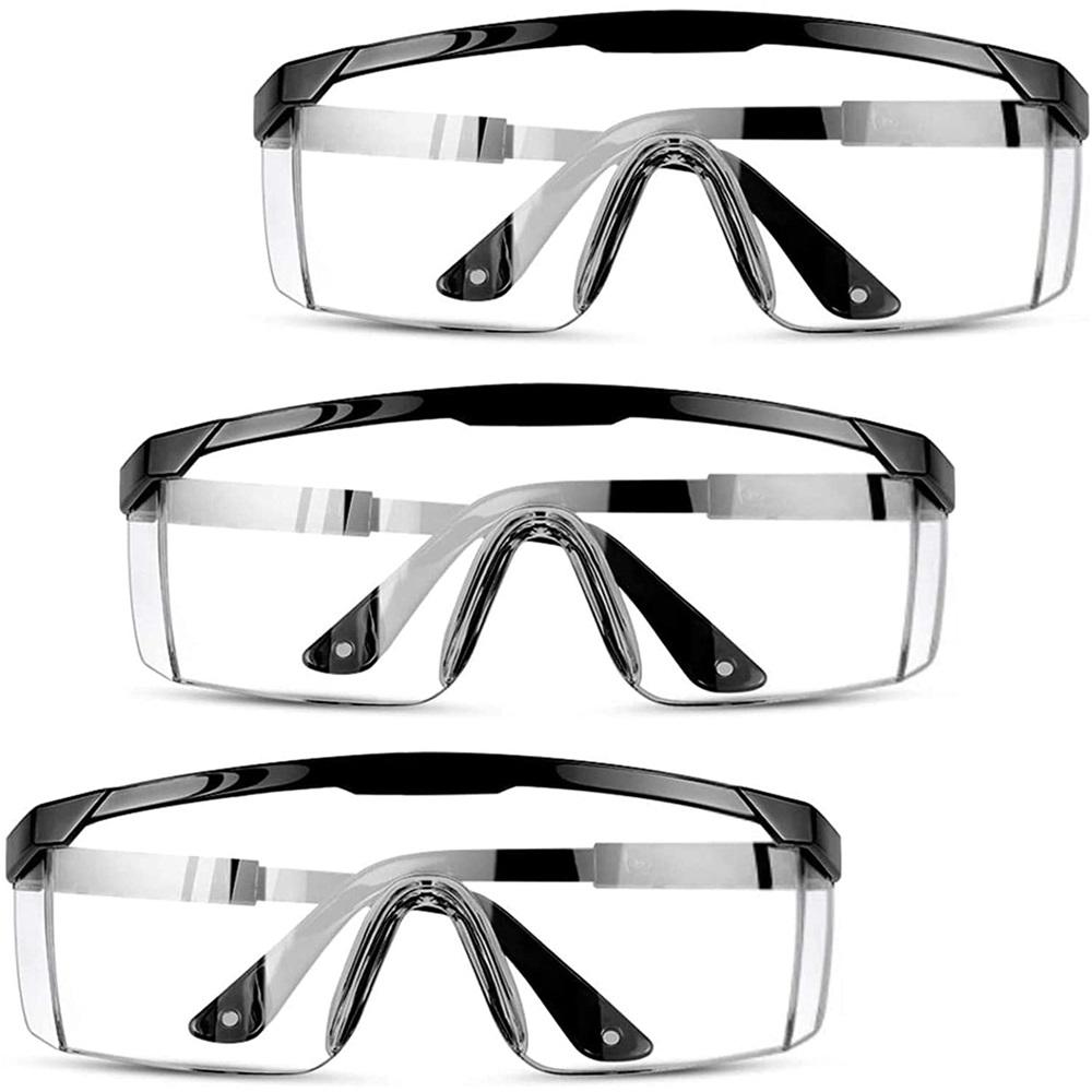 

Adjustable Temple Safety Glasses, Black PVC, Pack of 3 чёрный
