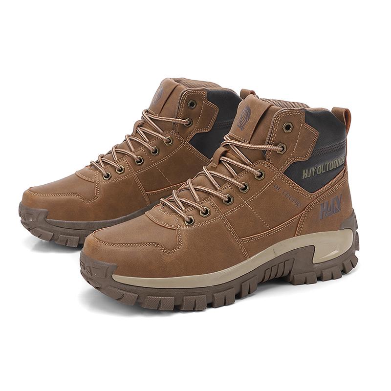 Men's Thick-soled High-top Boots Outdoor Non-slip Lace-up Hiking Shoes for Hiking Camping Trekking All-terrain Outdoor Walking