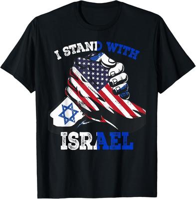 Unterstützung Ich stehe mit Israel Jüdisches Erbe Israelische Flagge Unisex T-Shirt