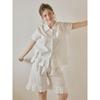 Lunaluz Women Pay Cotton Half Sleeve Collar Two Piece Pajamas