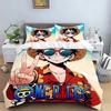 One Piece Luffy Poszwa na kołdrę Poszewka na poduszkę Domowy Zestaw poszwy na kołdrę, Zestaw pościeli Anime Boy 2/3 szt. Dekoracja sypialni, Prezent dla chłopca
