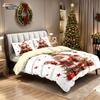 3pcs Santa Claus Printed Chipless Bedding Set Soft Dormitory Bedroom Multiple Sizes Machine Washable